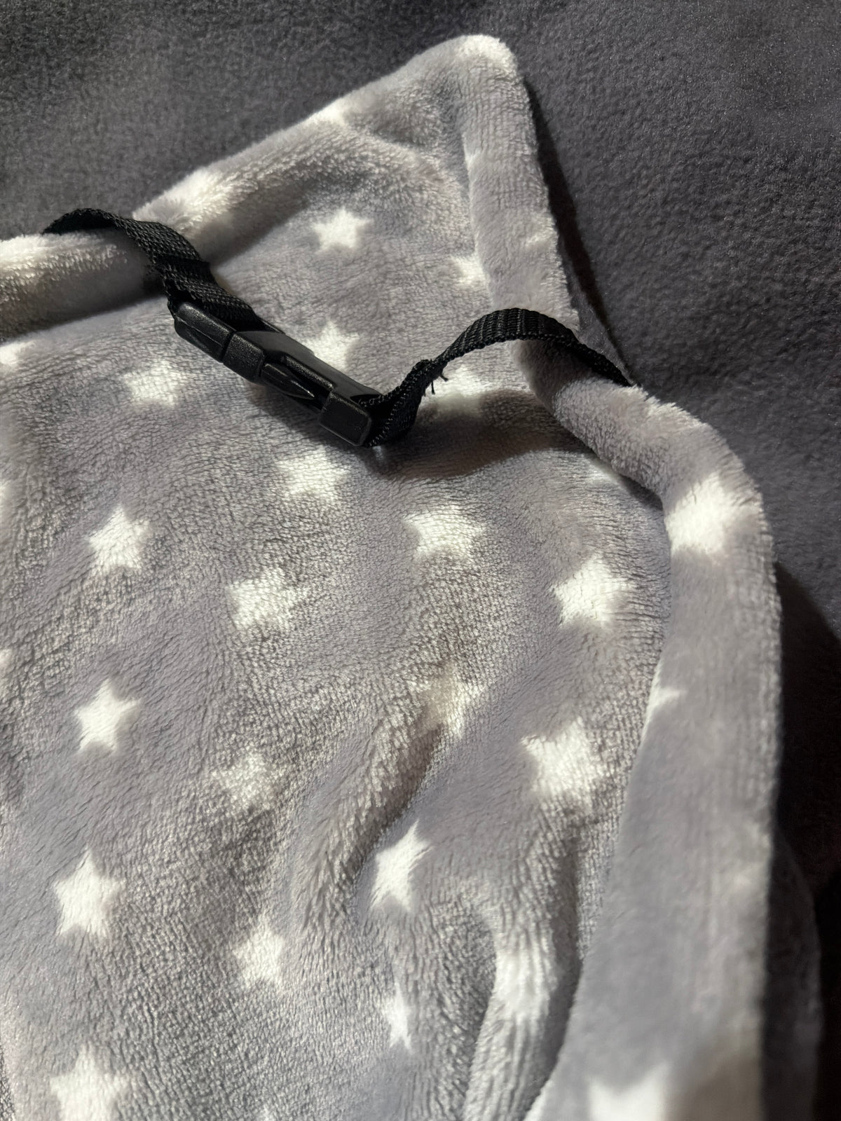 Small Grey Star Cuddle Soft & Grey Fleece Blanket