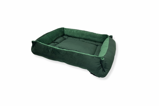 Green Cuddle Soft & Bottle Green Velvet Luxury Nest - HiK9