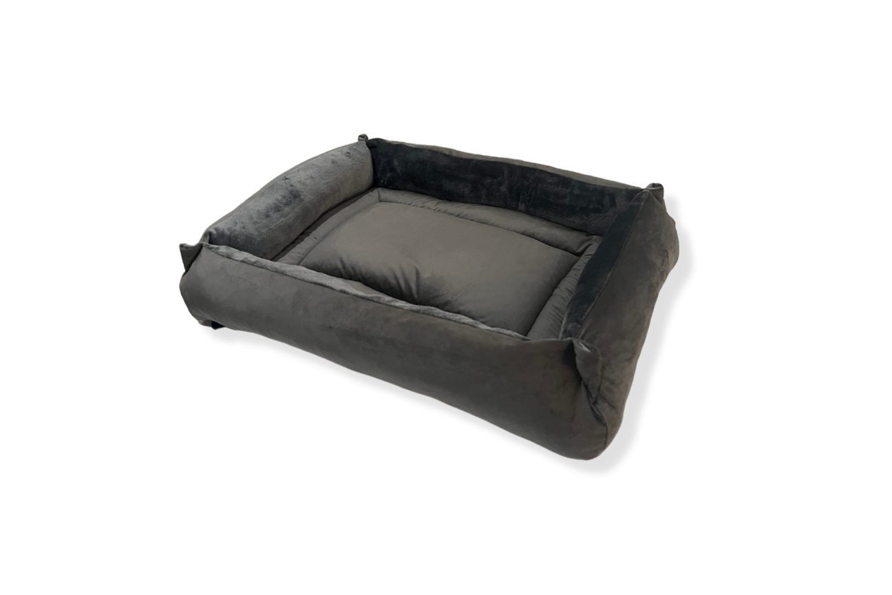 Dark Grey Cuddle Soft & Dark Grey Velvet Luxury Nest