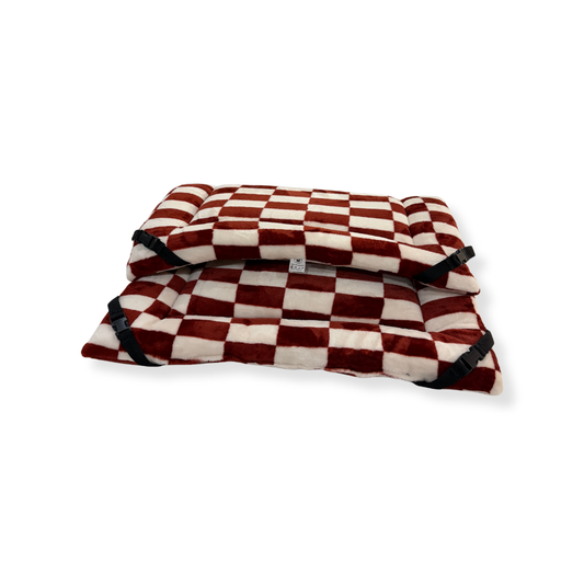 Rust Checkerboard Cuddle Soft Luxury Reversible Pad