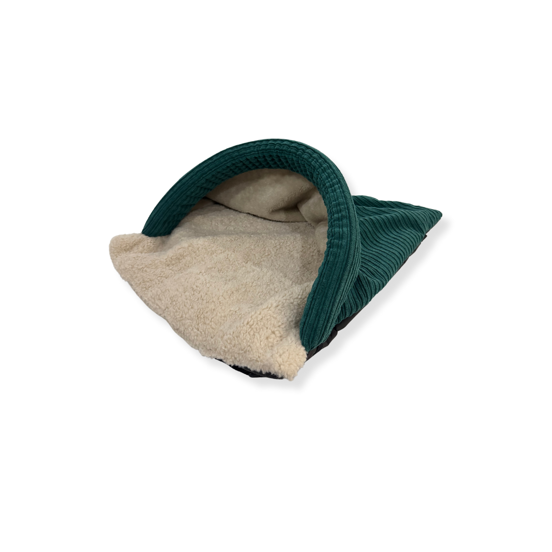 Teal Cord & Cream Sherpa Luxury Snuggle Tunnel