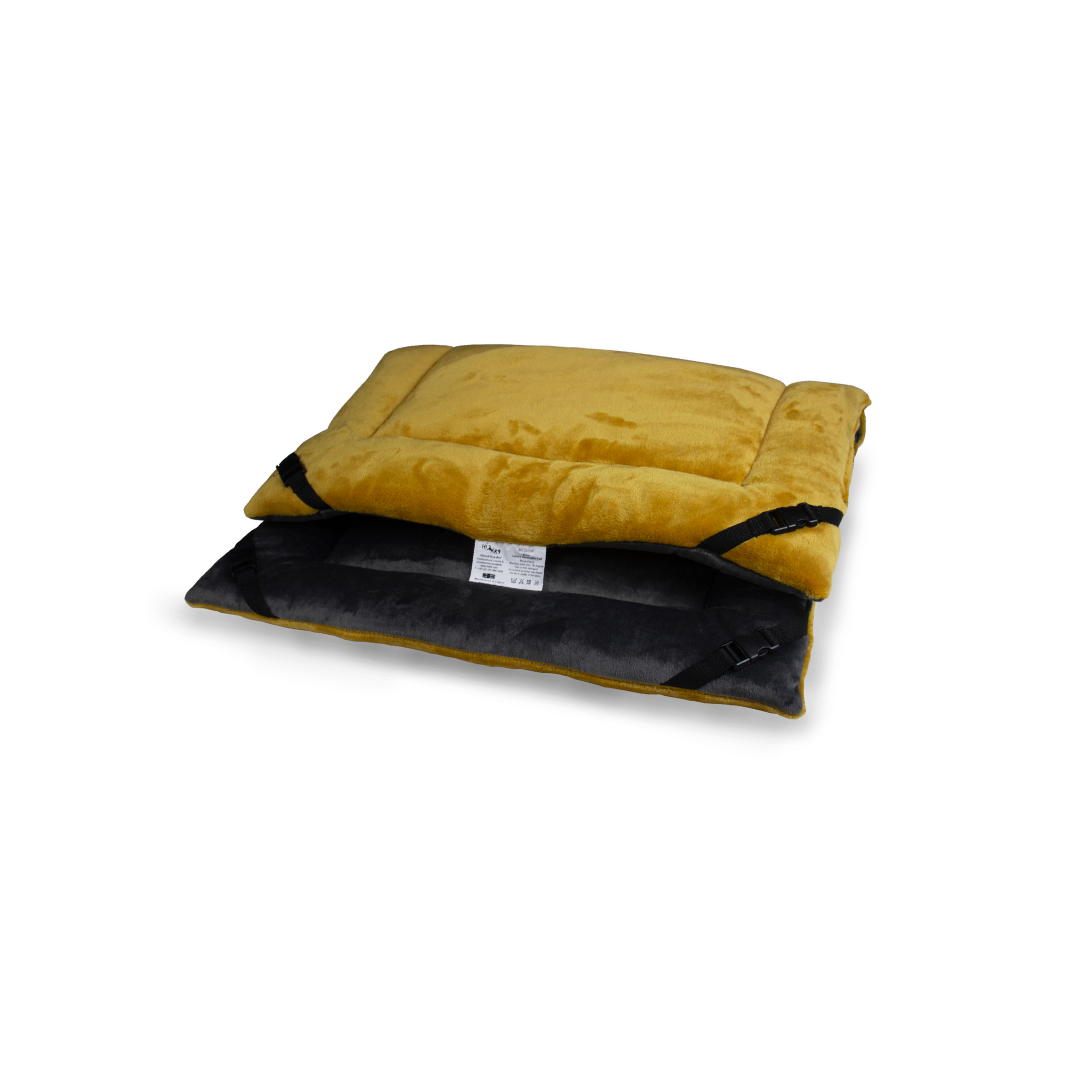Mustard Cuddle Soft & Charcoal Velour Luxury Reversible Pad