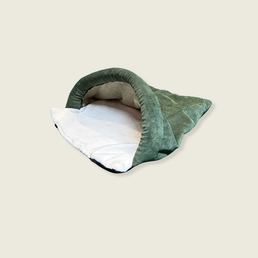 Khaki Cord & Ivory Cuddle Soft Luxury Snuggle Tunnel