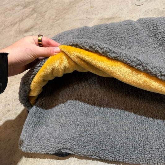 70% OFF Grey Sherpa & Mustard Cuddle Soft Luxury Snuggle Sack