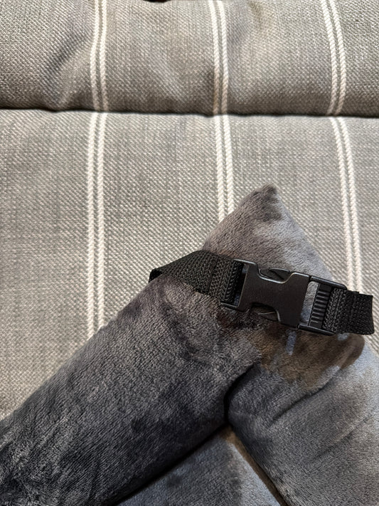40% OFF Grey Stripe & Dark Grey Cuddle Soft Luxury Reversible Pad