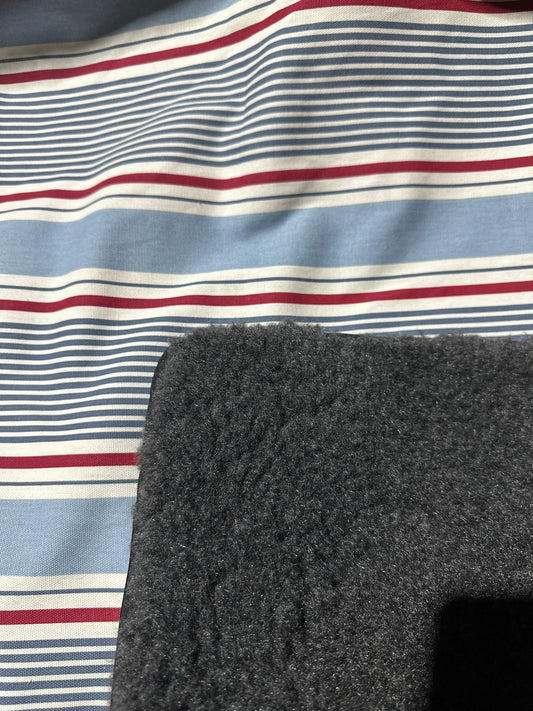 Blue Stripe Cotton & Grey Cosy Topper - HiK9