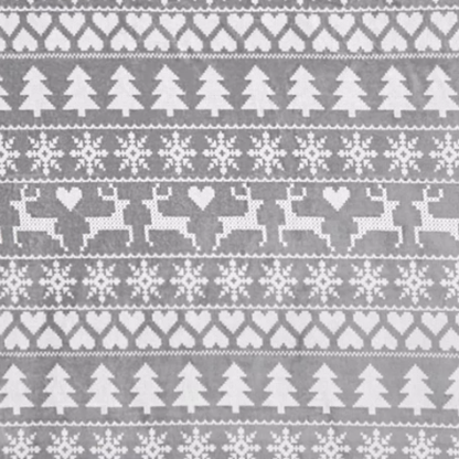 Christmas Fairisle & Charcoal Velour Luxury Reversible Pad