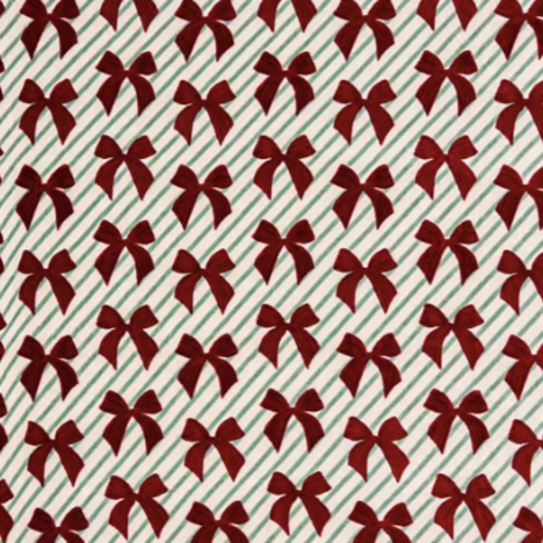 Christmas Bow Cuddle Soft & Cranberry Velour Luxury Reversible Pad