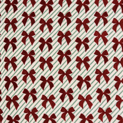 Christmas Bow Cuddle Soft & Cranberry Velour Luxury Reversible Pad