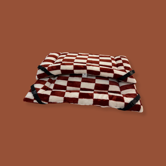 Rust Checkerboard Cuddle Soft Luxury Reversible Pad
