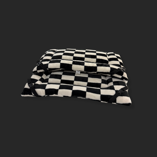 Black Checkerboard Cuddle Soft Luxury Reversible Pad