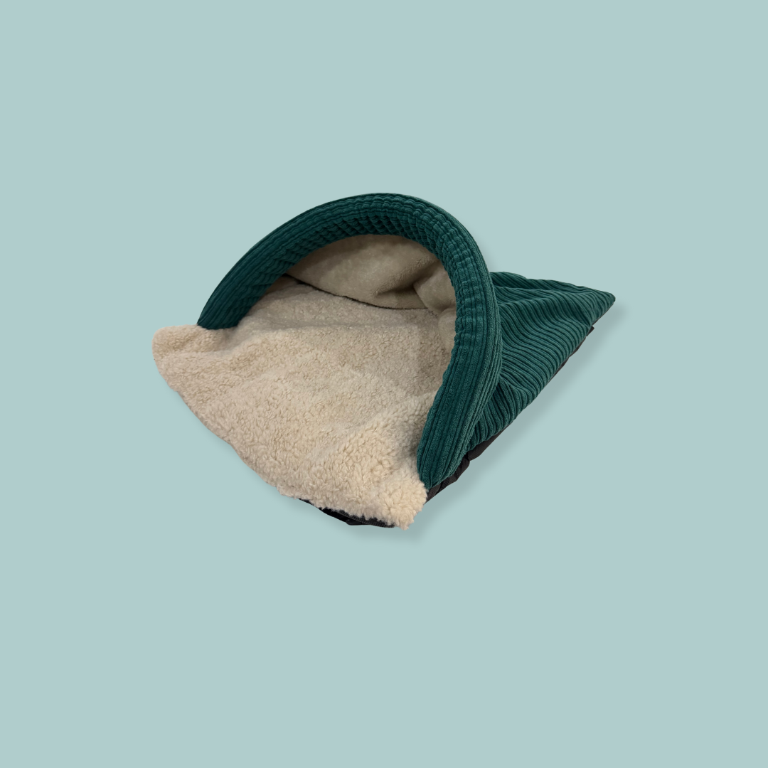 Teal Cord & Cream Sherpa Luxury Snuggle Tunnel