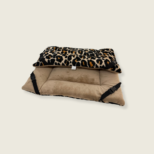Leopard Print Cuddle Soft & Biscuit Velour Luxury Reversible Pad