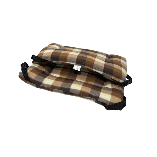 80% OFF Brown Check Reverse Fleece Reversible Pad