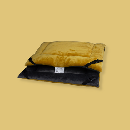 Mustard Cuddle Soft & Charcoal Velour Luxury Reversible Pad