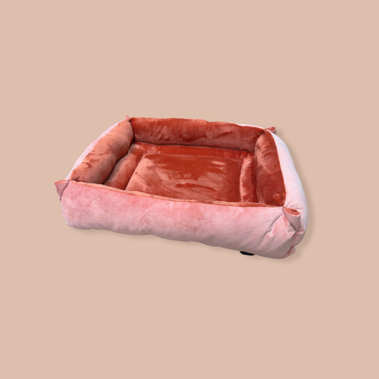 Rust Cuddle Soft & Orange Velvet Luxury Nest