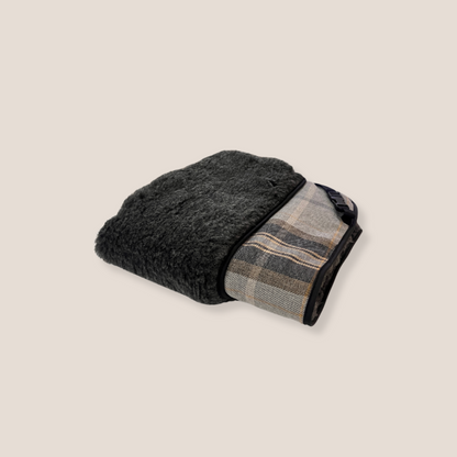 Black Check Cotton & Charcoal Luxury Cosy Topper