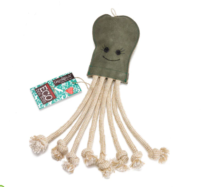 Green & Wilds Olive the Octopus Eco Dog Toy