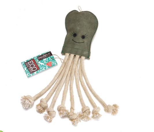 Green & Wilds Olive the Octopus Eco Dog Toy