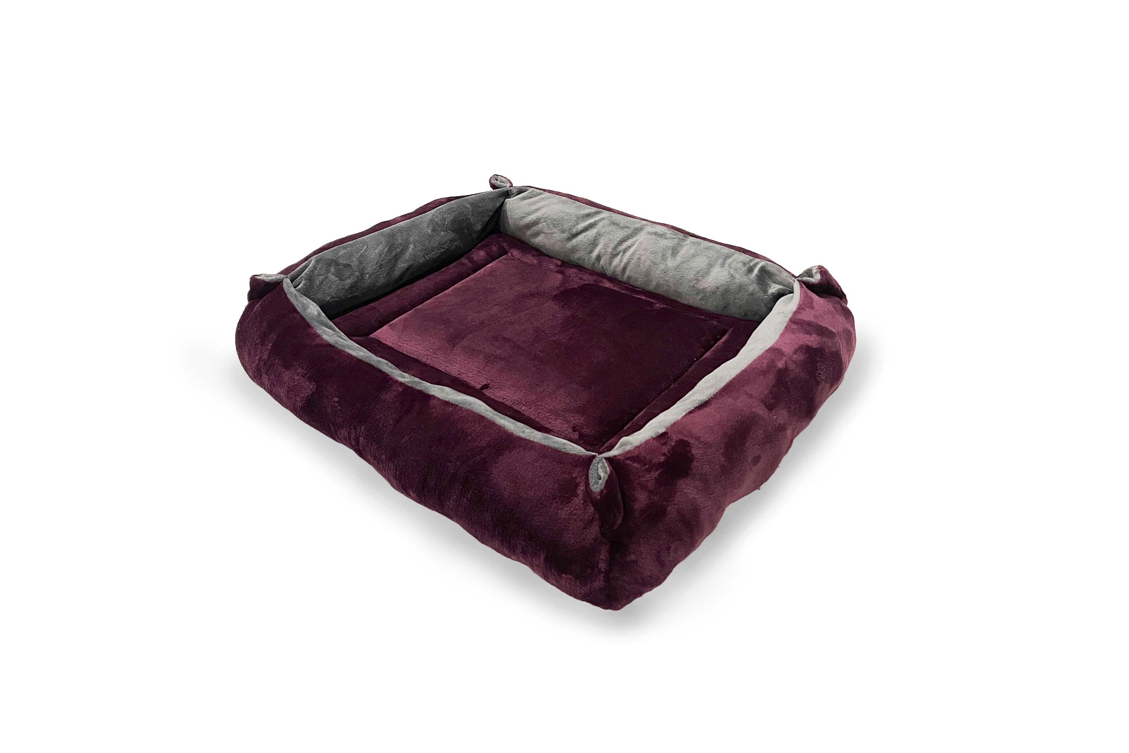 Mulberry Cuddle Soft & Grey Velour Luxury Nest
